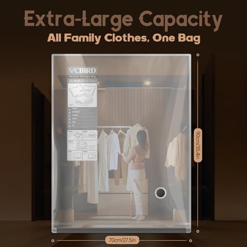 Vacbird Jumbo Vacuum Storage Bags for Bedding & Blanket Storage - 15 Pack