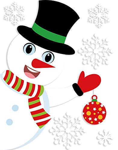 150 Pcs Christmas Window Clings Santa Snowman Holiday Decals for Indoor Decorations