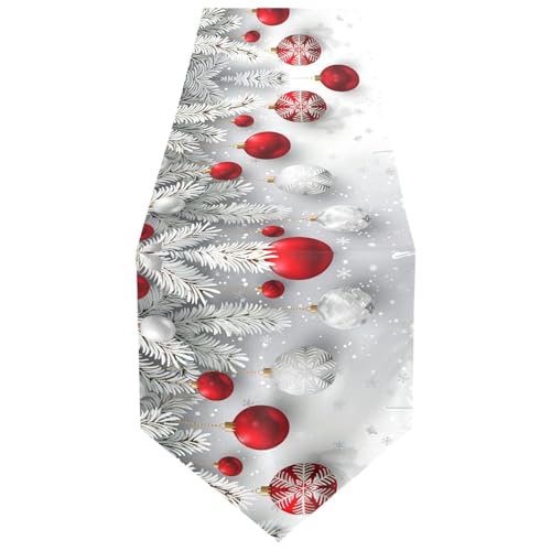 Senya Christmas Table Runner 14x108in Snowflakes Pattern Linen Decor