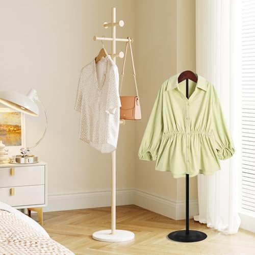 Adjustable T Shirt Display Stand with Wooden Hanger - Black, Pack of 4