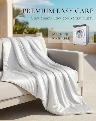 Gofuch White King Cooling Comforter 106x90in - Breathable Summer Sleep Blanket