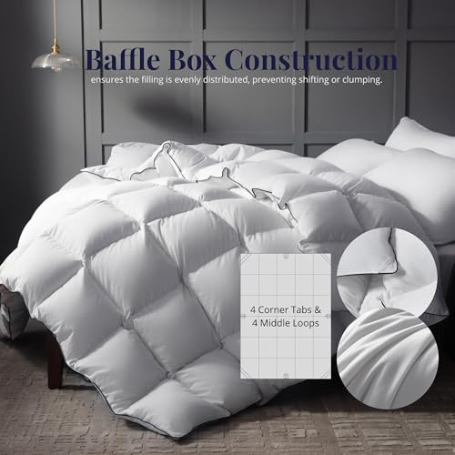 Ubauba King Size Down Duvet Insert All-Season Cooling Touch Hotel Quality White 106 x 90"
