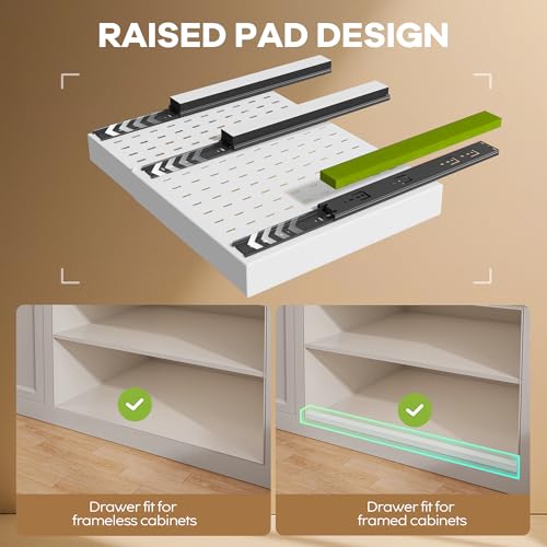 White 2-Pack Pull Out Cabinet Organizer 21 Deep with Adjustable Dividers