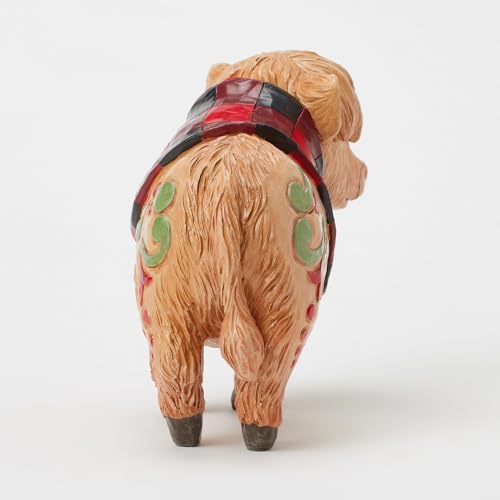 Enesco Jim Shore Highland Glen Calf Figurine with Plaid Scarf 4.5 In