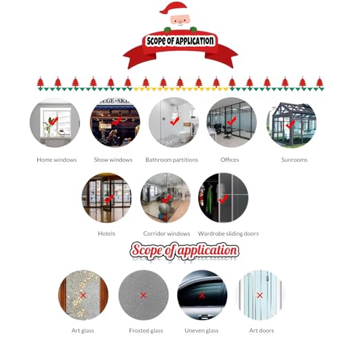 94pcs Christmas Window Clings ? Snowflake Santa Reindeer Party Decals, Holiday Decorations for Home, Indoor Outdoor Window Decor, Removable Festive Stickers