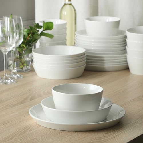 White 30-Piece Dinnerware Set for 6 - Plates & Bowls Collection