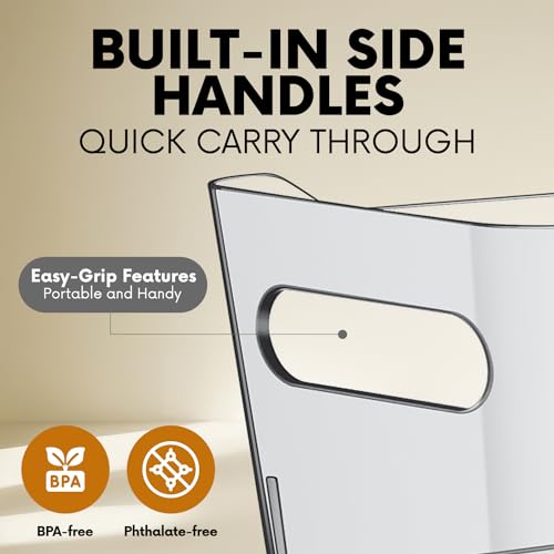 Large Clear Plastic Storage Bins - Kitchen Pantry Organizer Set - 4 Pack