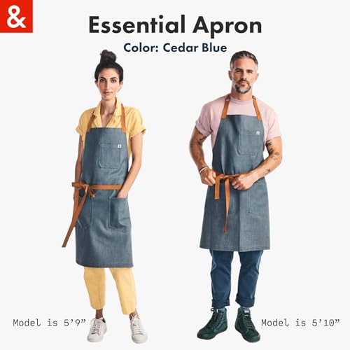 Hedley & Bennett Essential Chef Apron Cedar Blue - Professional Kitchen Wear
