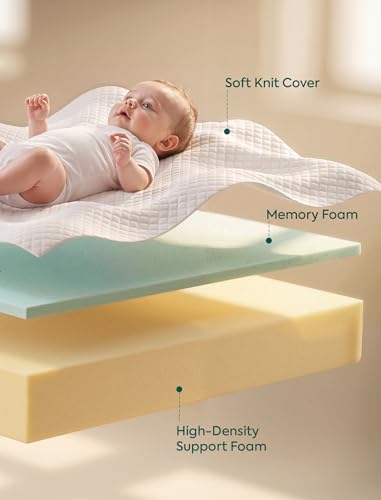 Dual-Sided Toddler Crib Mattress - Waterproof Memory Foam Support