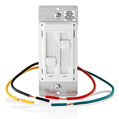 Leviton SureSlide Ceiling Fan Control & Dimmer Switch White 1-Pack