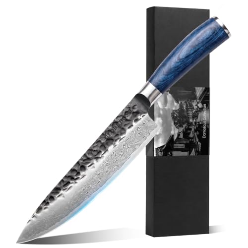 8-Inch Japanese Damascus Chef Knife - High Carbon Stainless Steel, 67 Layers
