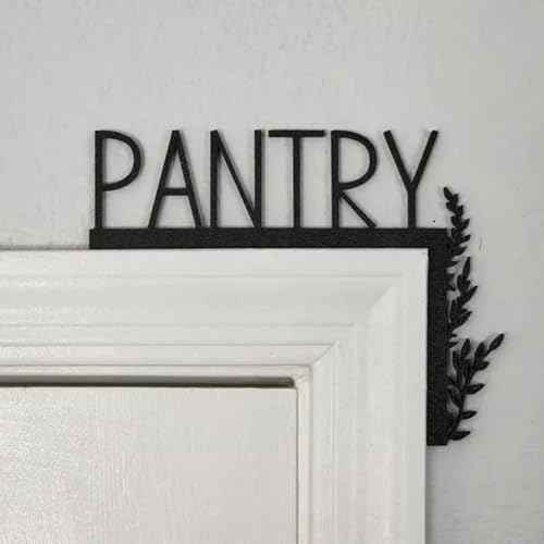 2025 New Year Gift - Cute Metal Door Topper Love You Bye Over Door Frame Decor Corner Sign Black Ornaments Wood Decorations Funny Christmas (Pantry)