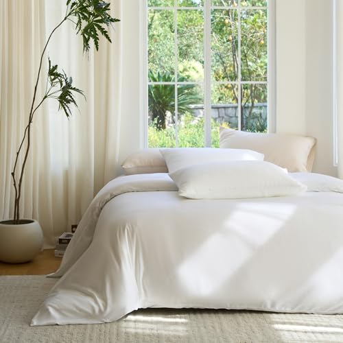 DOZ Organic Bamboo Duvet Cover Set Snow King/Cal King - Cooling, Soft, High GSM