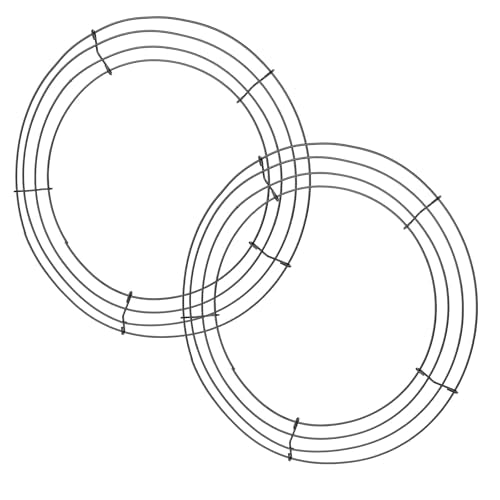 2 Pieces 12 Inch Wire Wreath Frame, Metal Round Wreath Form Black Wire Rings for Crafts Christmas Wreaths Tree Garland Floral Flower Arrangements New Year DIY Crafts Supplies and Holidays Decor