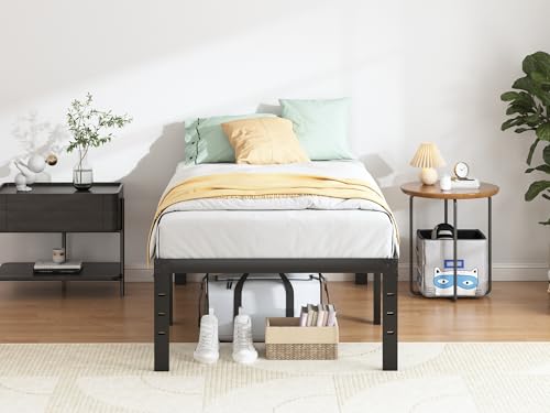 QEROMY Twin Bed Frame - 18 Inch Sturdy Platform Bed, Twin Size, No Box Spring Needed
