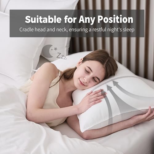 Queen Size Set of 4 Cooling Hotel Pillows - Medium Firm, Down Alternative, 20 x 28 Inches - Variation of THIS listing