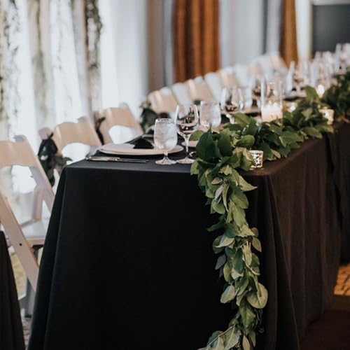Black 8ft Rectangle Tablecloth Set - 10 Pack, 60 x 126 Inch, Variation: 60 x 126 inch / 153 x 320 cm