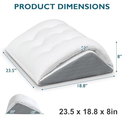 Shinnwa 23.5 x 18.8 x 8 Inch Convertible Knee Pillow with Dual-Layer Memory Foam for Back Pain Relief