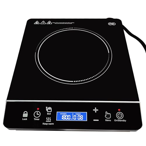 Portable Induction Cooktop Hot Plate - Single Burner, 1800W, LCD Touch, Safety Lock