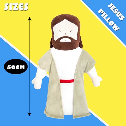 20inch Jesus Plush Toy Jesus Stuffed Dolls Cartoon Pillow Christ Religious Savior Toys Christian Figure Home Christmas Decoration Baptism Gift