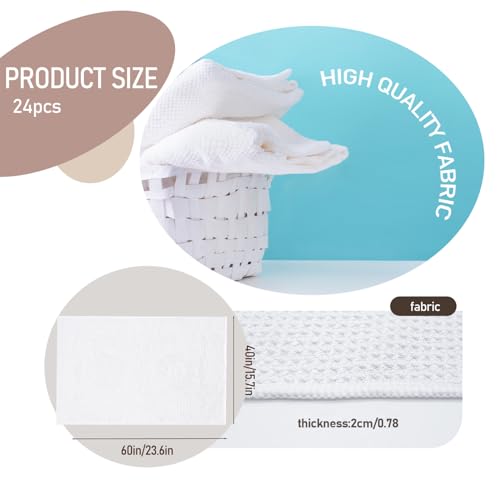 YOUKE OLA 20 Pack Sublimation White Kitchen Towels 16x24 Microfiber Dish Drying