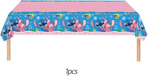 KROCEUS Stitch Party Supplies Kit - Birthday Decorations, Plates, Cups, Banner & Tablecloth, 88pcs - Bu1
