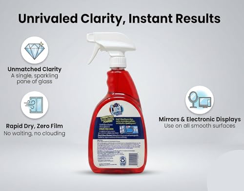 PEHANAN 6-Pack Glass Cleaner 32 oz - Streak-Free Window & Mirror Spray