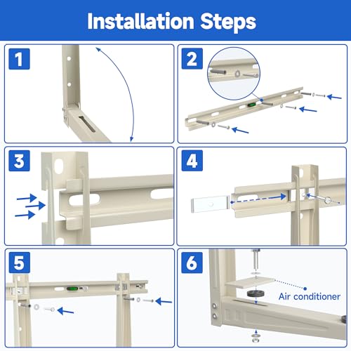 9000-36000 BTU Wall Mount Bracket for Split Air Conditioners - Heavy Duty Support, Galvanized Steel, Up to 550 lbs