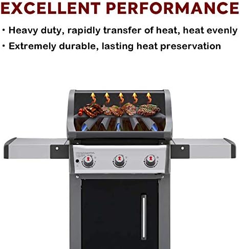 Weber Spirit E310 Grill Parts Replacement Kit - Flavorizer Bars & Burner Tubes | 15.3" Heat Plates, 18" Burner