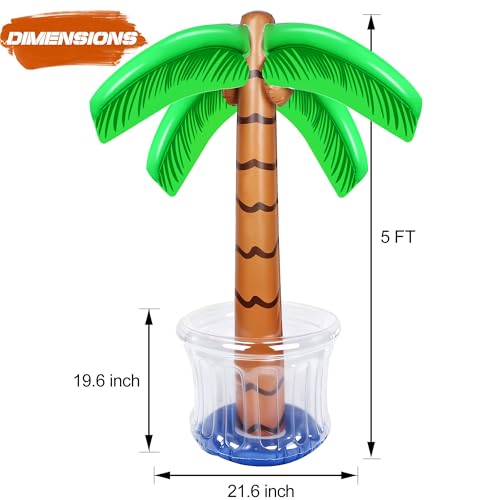 2 Pack Inflatable Palm Tree Cooler - 60" Pool Party Tropical Decor