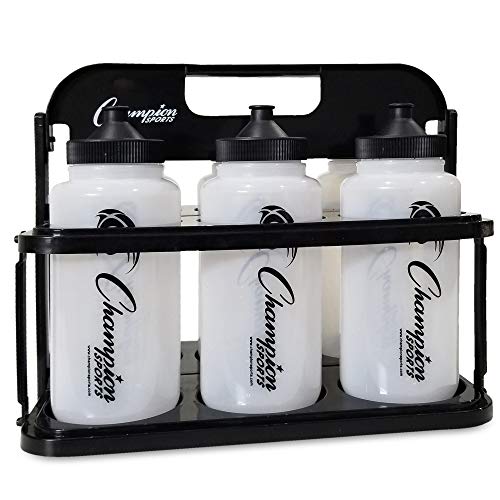Champion Sports Quart Plastic Water Bottle Set with Collapsible Carrier