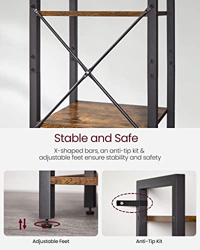 VASAGLE 6-Tier Bookshelf, Bookcase Book Shelf with Steel Frame