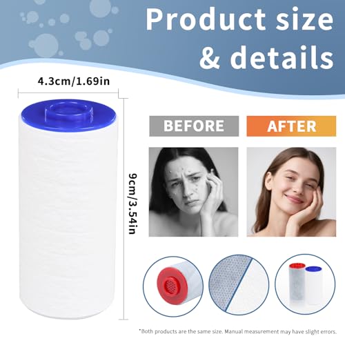 BLOTMS Replacement Shower Filter Set 4Blue+4Red - Removes Chlorine & Contaminants