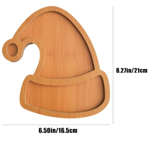 Christmas Hat Cheese Board & Serving Platter - Wooden Fruit Plate & Candy Tray