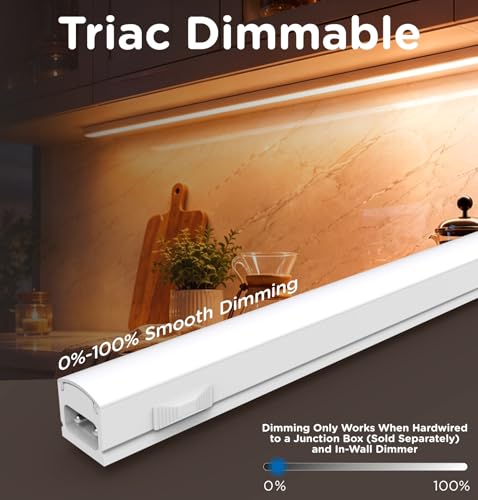 32 Inch Linkable Under Cabinet LED Lights Dimmable 3CCT Plug-in for Kitchen Shelf Closet - 4 Pack
