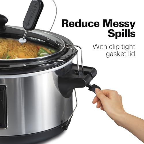 Hamilton Beach Stainless Steel 6-Quart Programmable Slow Cooker Set & Forget