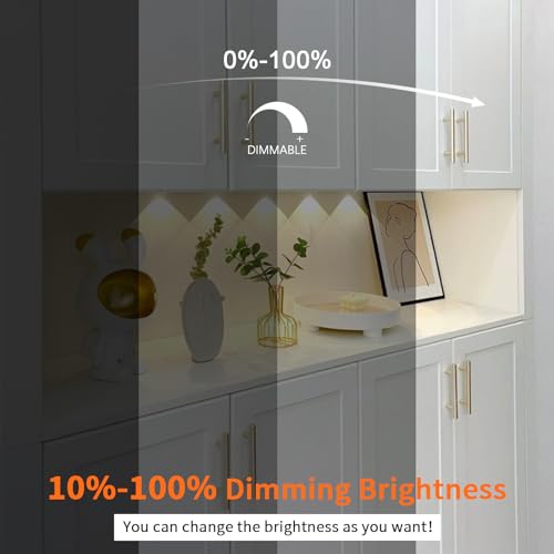 VST 6 Pack Under Cabinet Puck Lights with Dimmable CCT 3000K-6000K Touch Switch