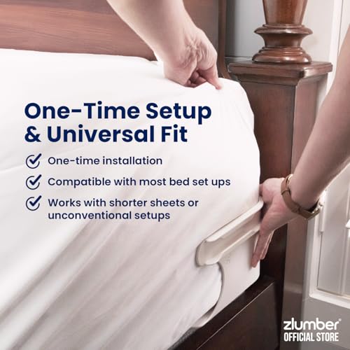 ZlumberLock Corner Lock Sheet Holder with Heavy-Duty Mattress Straps – Secure Fit, Easy Installation