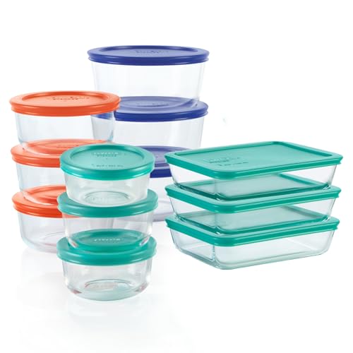 Pyrex Simply Store 12-Pack Glass Food Storage Containers Set - Assorted Sizes