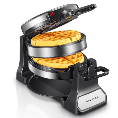 Double Belgian Waffle Maker 1400W Rotating Flip Iron Nonstick Plates