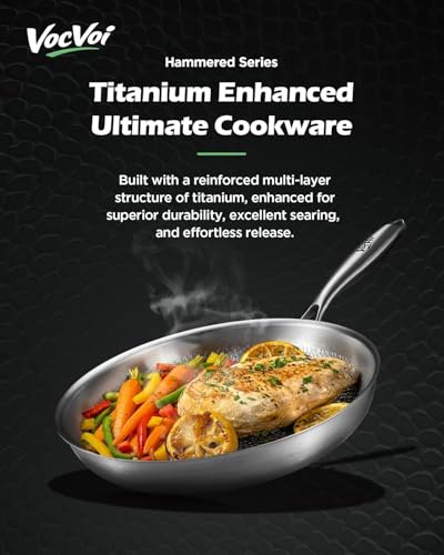 VocVoi 12-inch Titanium Nonstick Frying Pan - Durable, Oven Safe Cookware