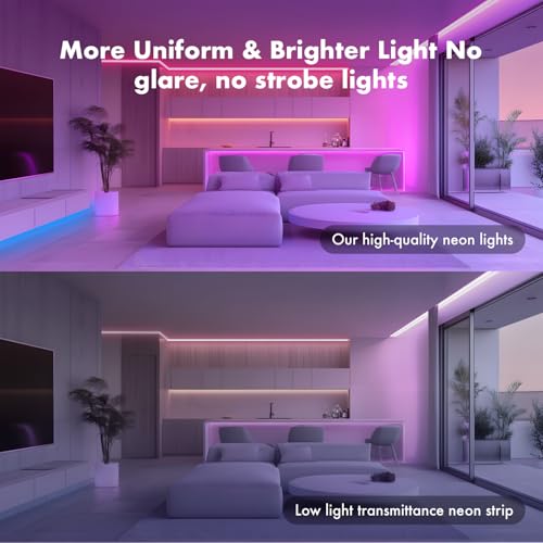 SILFU 50FT RGB Neon Rope Lights Waterproof Flexible LED Strip for Indoor & Outdoor Decor