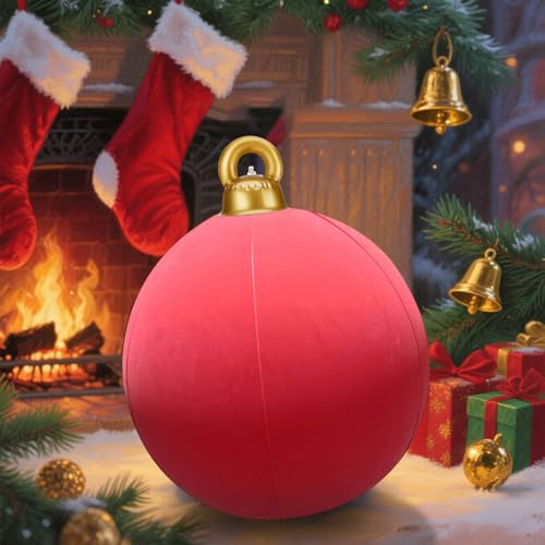 Darzheoy Red 24-Inch Velvet Inflatable Christmas Ornament - Giant Yard Decor
