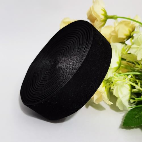 Wedding Gift Box DIY Velvet Ribbon Black 1''x6Yards — 6 Yard Roll