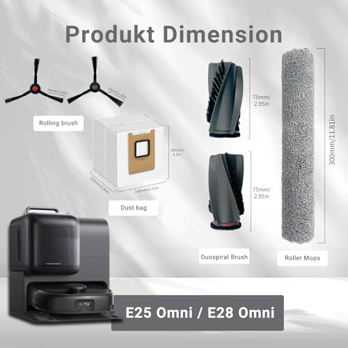 JoyBros 20-Piece Replacement Parts Kit for Eufy Omni E25/E28 Robot Vacuum Cleaner
