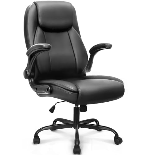 NEO CHAIR Black High Back Office Desk Chair with Flip-up Armrests