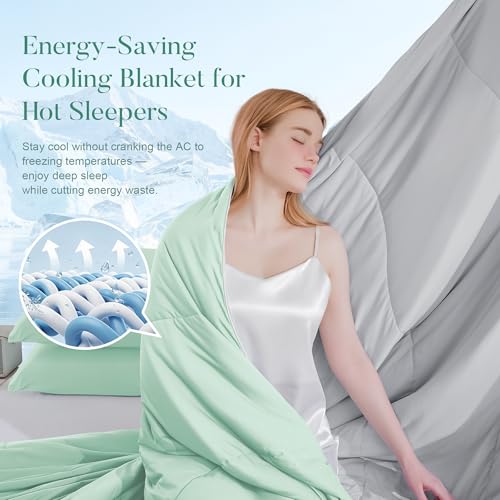 King Size Cooling Comforter with Pillowcases - Lightweight Summer Bedding for Hot Sleepers
