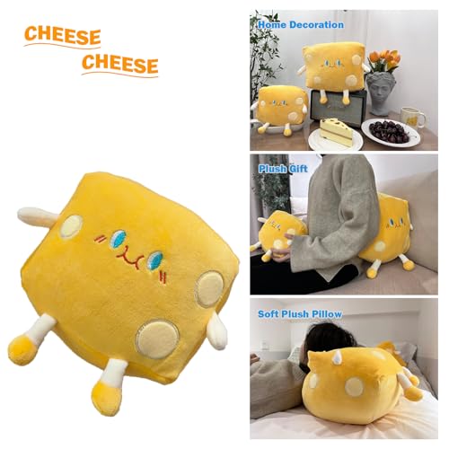 Cheese Stuffed Toys - Food Bread Plush Pillow - Home Decoration Christmas Birthday Gift for Kids Boys Girls (Medium)