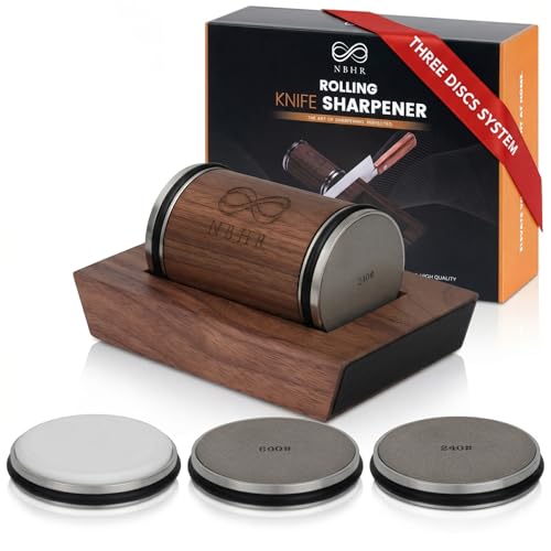 NBHR Walnut Dual Angle Knife Sharpener Kit - 15 & 20 Degrees with Magnetic Guide