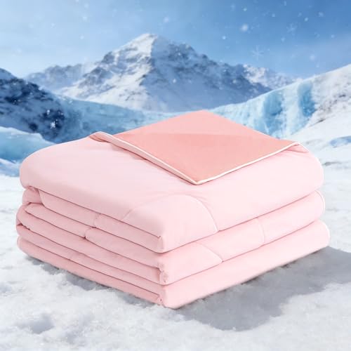 BEAUTEX Queen Size Cooling Comforter for Hot Sleepers - Pink